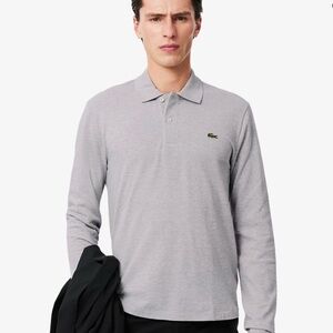 Lacoste Men's Classic Fit Long Sleeve XL.12.12 Polo Gray Chine
